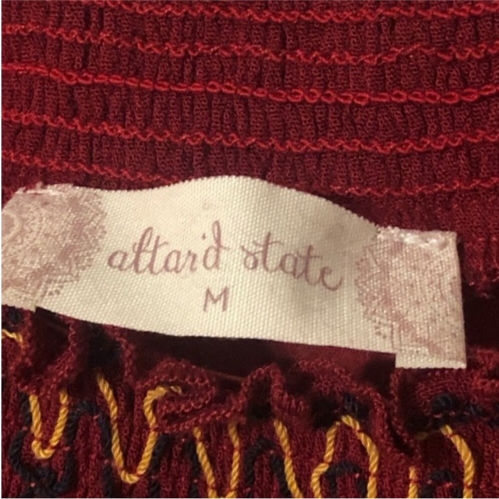ALTAR’D STATE Decorative BOHEMIAN Burgundy TUNIC Top Size MEDIUM - Picture 5 of 13